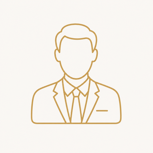 Gold outline executive icon for executive headshots