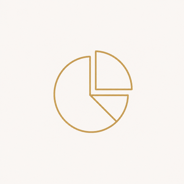 Gold outline chart icon for finance headshots
